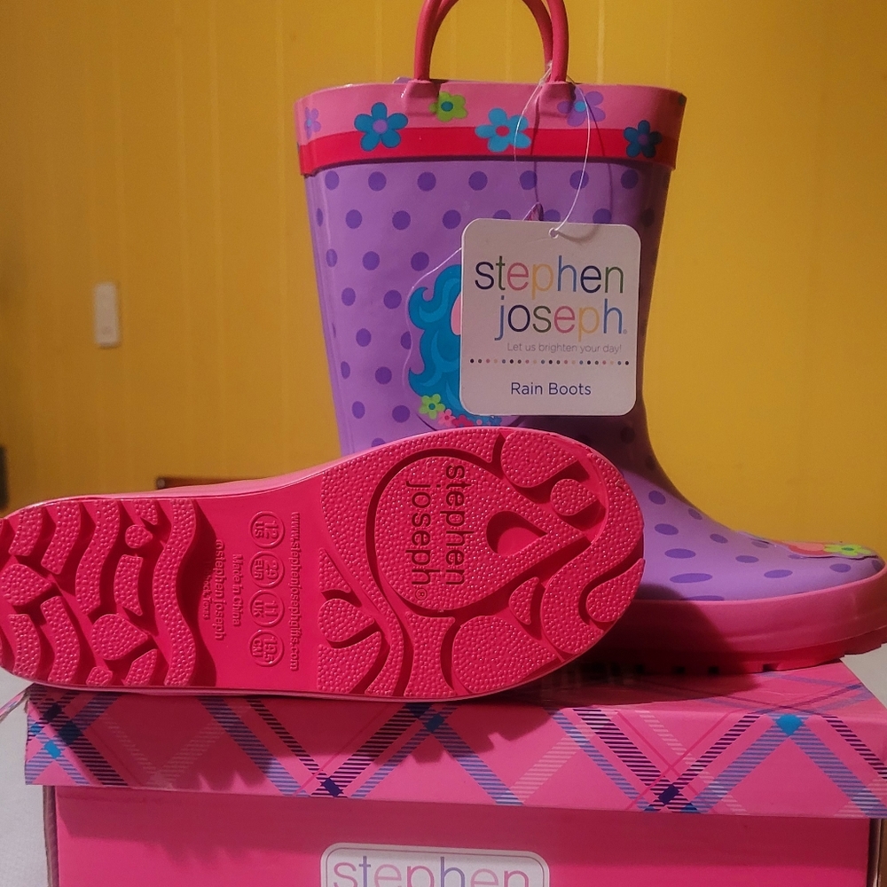 Stephen Joseph Unicorn Rainboots Size 12 (NEW)